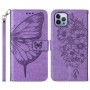 iPhone 15 Pro violetti perhonen suojakotelo