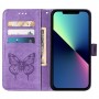 iPhone 15 Pro violetti perhonen suojakotelo