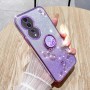 Honor 90 violetti glitter kukka sormuspidike suojakuori