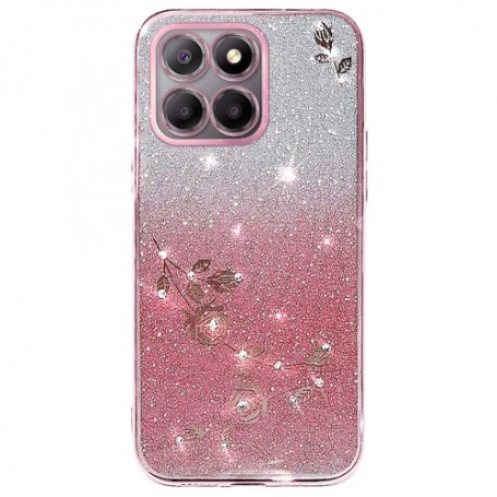 Honor X6b ruusukulta glitter kukka suojakuori