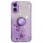 iPhone 16 violetti glitter sormuspidike suojakuori