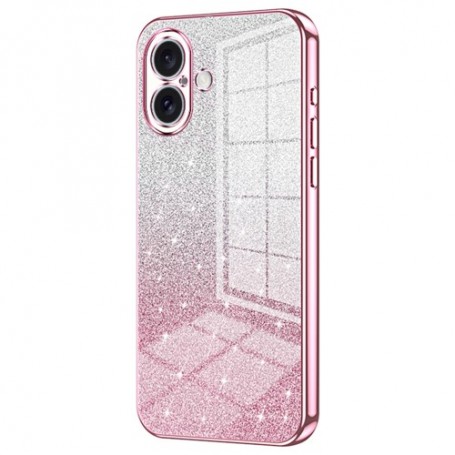 iPhone 16 pinkki glitter suojakuori