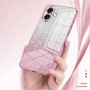 iPhone 16 pinkki glitter suojakuori