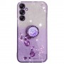 Samsung Galaxy A16 violetti glitter sormuspidike suojakuori