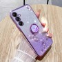 Samsung Galaxy A16 violetti glitter sormuspidike suojakuori